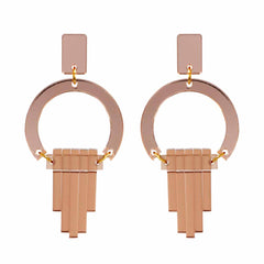 Toolally Art Deco Chandeliers Earrings- Rose Gold Mirror