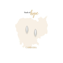 Vurchoo Silver Rice Grain Studs - Cambodia