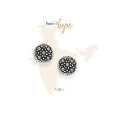 Vurchoo Marcasite Oxidised Studs - India