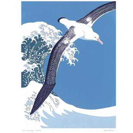 Wandering Albertross Linoprint Card - Art Angels by Robert Gilmor