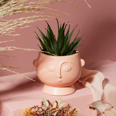Sass & Belle Small Face Planter Matt Pink