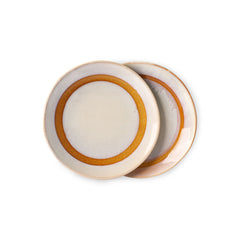 HKliving 70's Ceramics Dessert Plates Snow - Set of 2