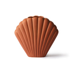 HKliving Ceramic Shell Vase - Medium / Brown