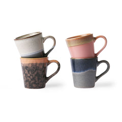HKliving 70's Ceramics Espresso Mugs Polaris - Set of 4