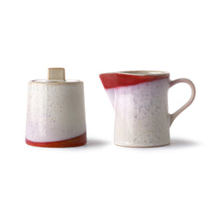 HKliving 70's Ceramics Milk Jug and Sugar Pot - Frost