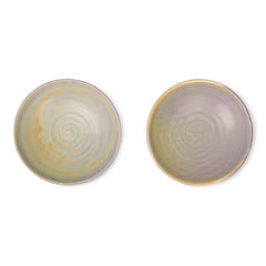 HKliving Home Chef Ceramics Flat Bowl - Purple/Green