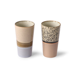 HKliving 70's Ceramics Latte Mugs - Set of 2