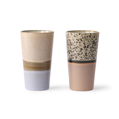 HKliving 70's Ceramics Latte Mugs - Set of 2
