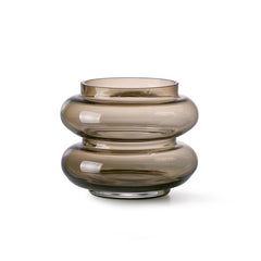 HKliving Smoked Brown Glass Vase - Small