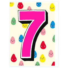 Noi Publishing Age 7 Raindrops Birthday Card