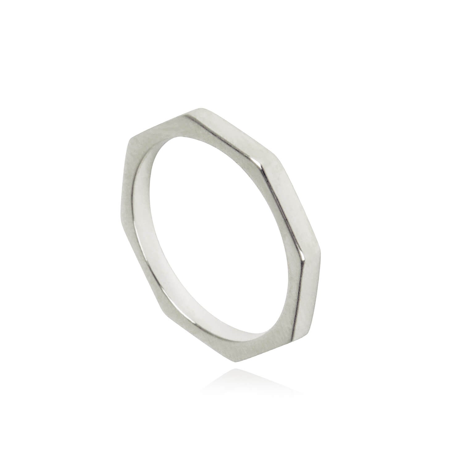 Matthew Calvin Octagon Bolt Ring - Silver