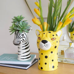 Ceramic Leopard Head Vase