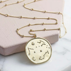 Lisa Angel Necklace - Gold Constellation Disc Pendant