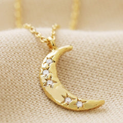 Lisa Angel- Crystal Crescent Moon Necklace