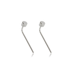 Matthew Calvin Drop Back Dot Studs - Silver