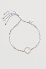 Estella Bartlett White CZ Circle Bracelet - Silver Plated