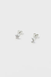 Estella Bartlett Moon and Star Earrings Silver Plated