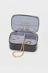 Estella Bartlett Mini Jewellery Box Black Croc Embossed