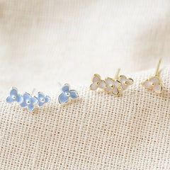 Lisa Angel - Enamel Ditsy Flower Earrings in Pink and Gold