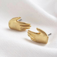 Lisa Angel Earring - Gold Hand Stud