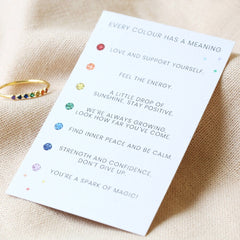 Lisa Angel - Gold Rainbow Crystal Band Ring