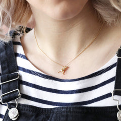 Lisa Angel Necklace - Gold T-Rex Dinosaur