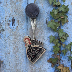 Wot Ma Like Wooden Angel Christmas Ornament