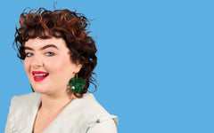 Tatty Devine - Tropical Leaves Glitter Green Earrings