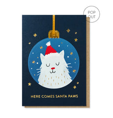 Stormy Knight Santa Paws Pop-out Bauble Card
