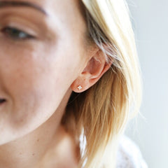 Lisa Angel - Single Gold Sterling Silver Crystal Flower Barbell Earring