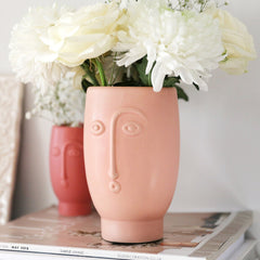 Sass & Belle Large Face Vase Matte Pink