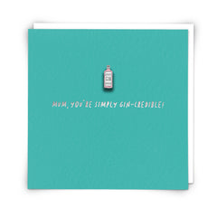 Gin-credible Mum Pin Badge Card - Redback