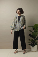 One Hundred Stars Marbelled Green Kimono