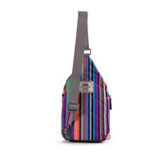 Roka Willesden B Sustainable Multi Stripe Canvas Bag