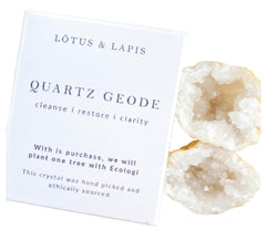 Lotus & Lapis Quartz Geode Boxed