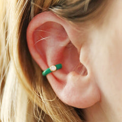 Lisa Angel - Enamel Green Ear Cuff