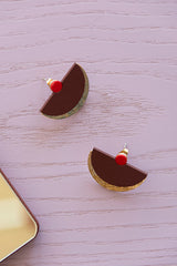 The Sticky Sis Club Earrings Sunrise - Wine Red + Poppy Red