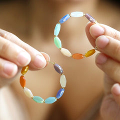 Lisa Angel - Colourful Glass Beaded Hoop Earrings