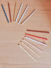 OYOY Bamboo Silicone Straw Caramel / Blue - Pack of 6
