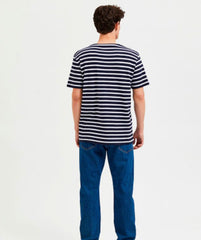 Selected Homme - Briac Stripe O-Neck Tee ~ Navy Blazer/Bright White
