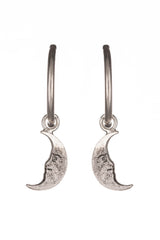 Amanda Coleman Silver Moon Mini Hoop Earrings