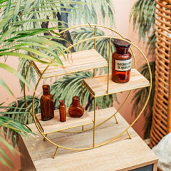 Sass & Belle Antique Gold Round Shelf