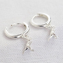 Lisa Angel T-Rex Silver Huggie Hoop Earrings