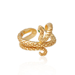 Scream Pretty - Gold Plated Snake With Green Eyes Cuff