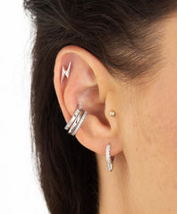 Scream Pretty - Silver Slim Sparkling Ear Cuff