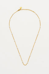 Estella Bartlett Pearl Chain Station Necklace - Gold Plated