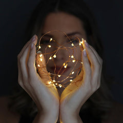 Copper Battery Powered LED Wire String Lights