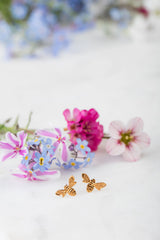 Amanda Coleman Gold Mini Bee Stud Earrings