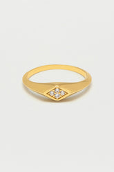 Estella Bartlett CZ Gold Signet Plated