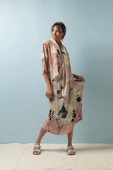 One Hundred Stars Crepe Rachel Dress Pink Stork